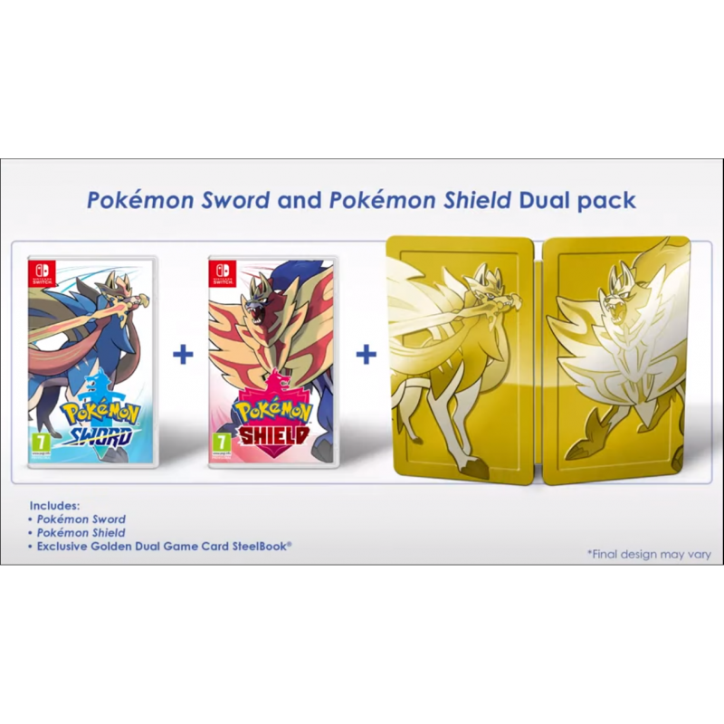 (Switch) Pokemon Sword + Pokemon Shield + Gold Steelcase (US/ENG/CHN) (Switch) Pokemon Sword + Pokemon Shield + Gold Steelcase (US/ENG/CHN)